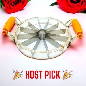 🔎 Rare Find Elegant Lucite and Stainless Steel Melon Slicer Farmhouse Summer HP